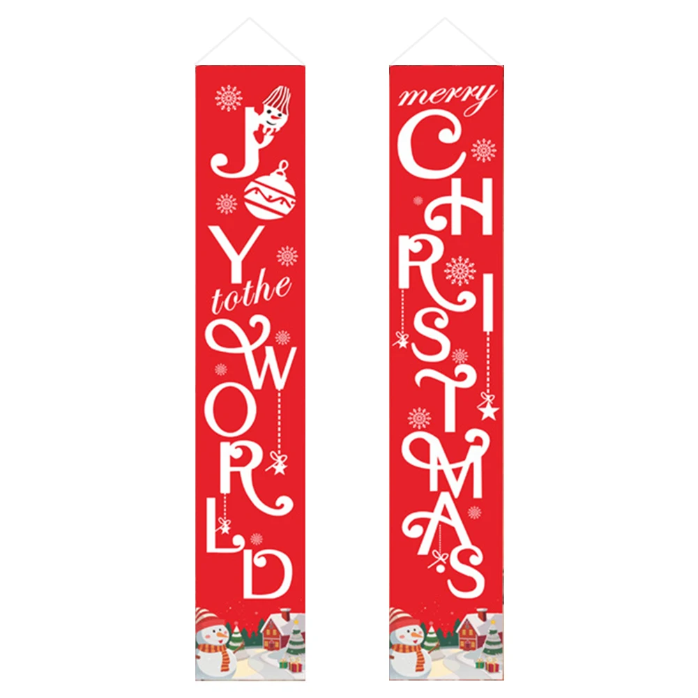 

Create a Joyous Christmas Atmosphere with Merry Christmas and Snowmen Door Hanging Banner Thick and Durable Material