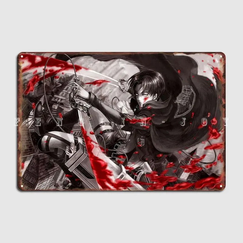 

Shingeki No Kyojin Attack Poster Metal Plaque Wall Decor Club Bar Classic Club Home Tin Sign Poster