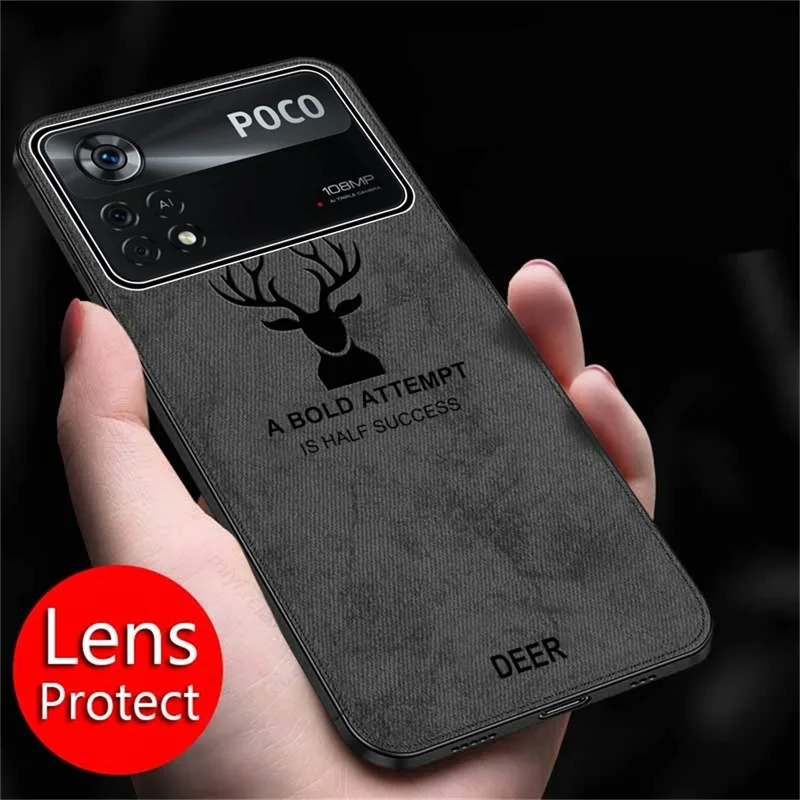 3d deer pattern cloth fabric phone cover for xiaomi little poko poco m 4 m4 pro 4g 5g nfc m4pro case soft frame shockproof coque free global shipping
