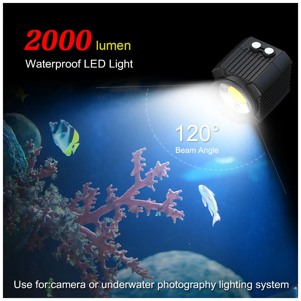 

Sports Camera Fill Light Rechargeable Waterproof Diving Underwater Photo Lamp Dimmable Lighting Replacement for GoPro 7 4V