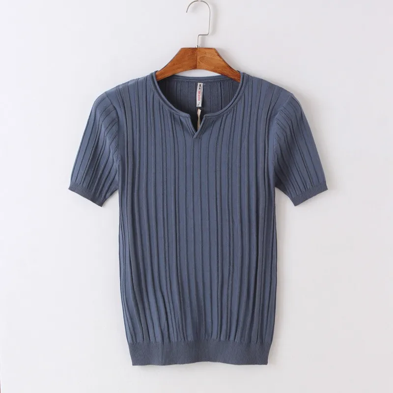 

C1310-Summer new men's T-shirts solid color slim trend casual short-sleeved fashion