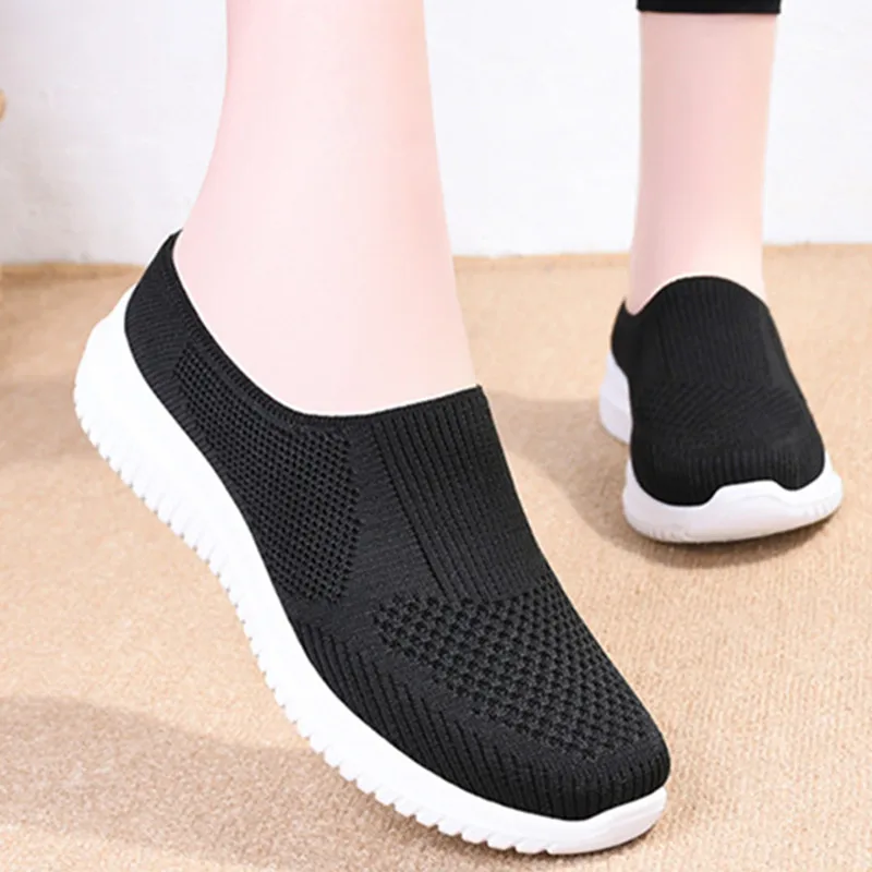 STRONGSHEN Women Casual Shoes Light Sneakers Breathable Mesh Summer Vulcanized Shoes Outdoor Slip-On Shoes Zapatos Mujer
