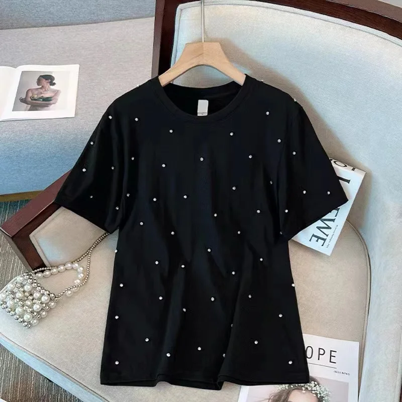 Женская блузка с коротким рукавом белая черная розовая свободного покроя