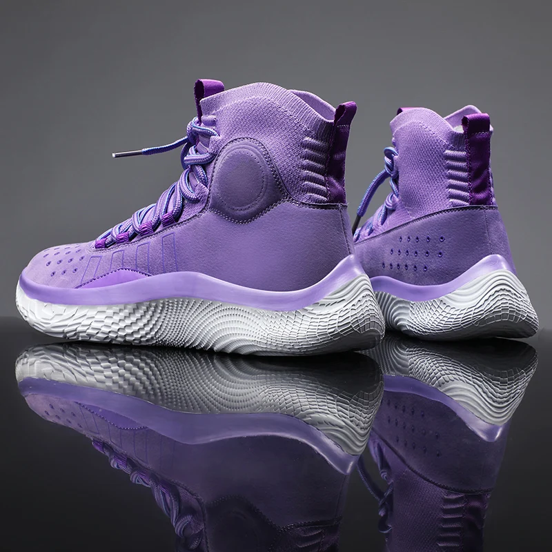 QNX-9513 Ultralight Mens Basketball Sneakers Wearable Gym Training Sports Shoes High-top Breathable Cushion Basketball Shoes