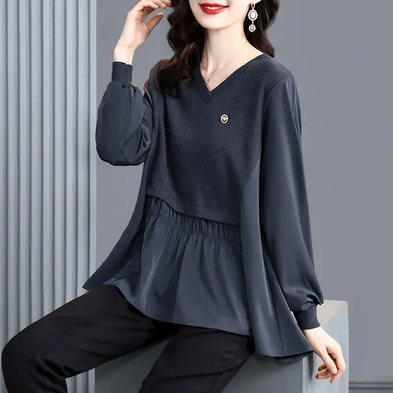 

Новая женская черная футболка с длинным рукавом, Женская облегающая эластичная Повседневная Нижняя рубашка с V-образным вырезом, женская мо...