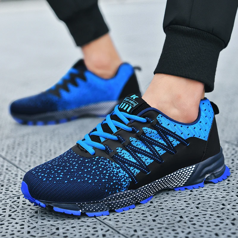 

Summer Men's Casual Sneakers Breathable Running Outside Sports Shoes Light Lace-up Tennis Shoes Trainers Sneakers Plus Size Male