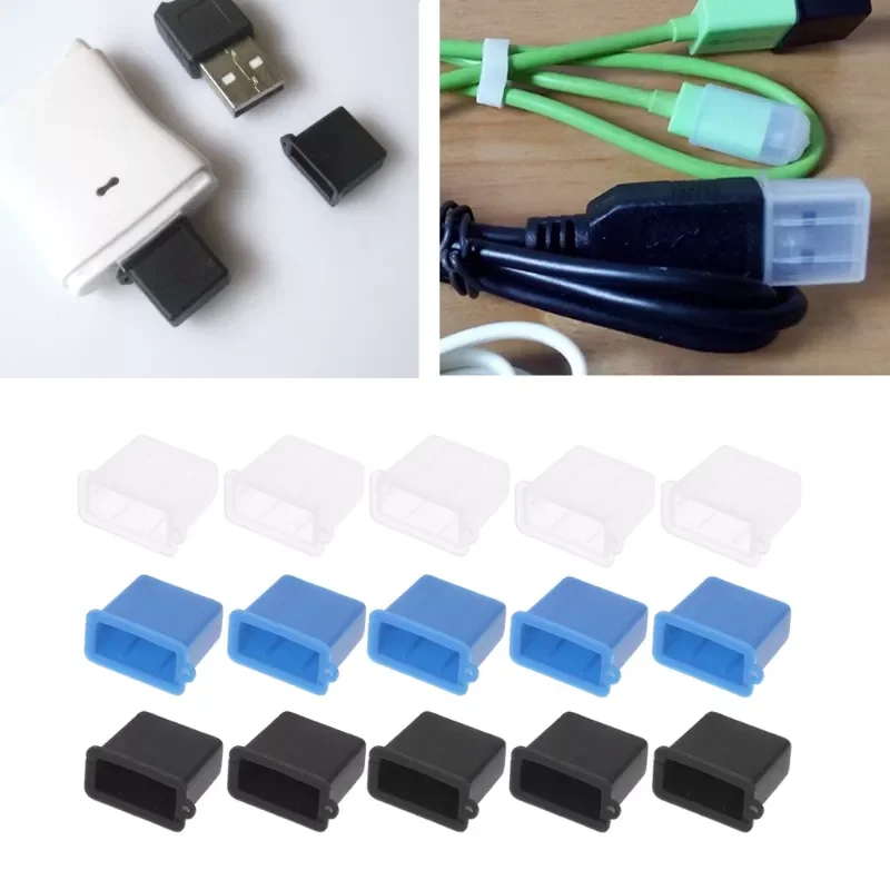 

5Pcs USB Type A Male Anti-Dust Plug Stopper Cap Cover Protector 3 Color