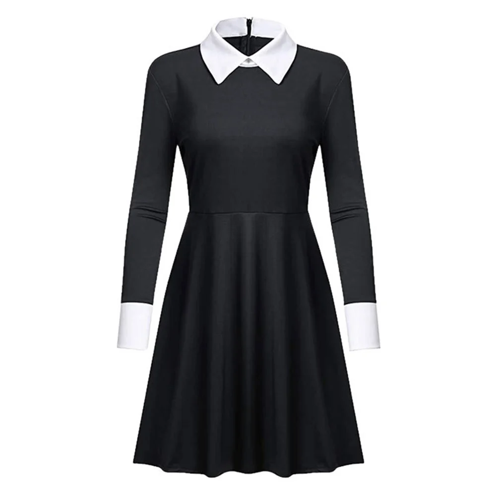 

Kids Children Wednesday Addams Wednesday Cosplay Costume Dress Outfits Halloween Carnival Suit For Girls 110-150cm