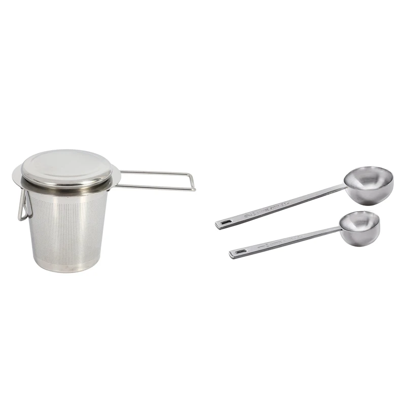 

1 шт. ситечко с фильтром для заваривания чая, многоразовая ситечко с фильтром для чая с 2 шт. мерная ложка для кофе 15 мл и 30 мл