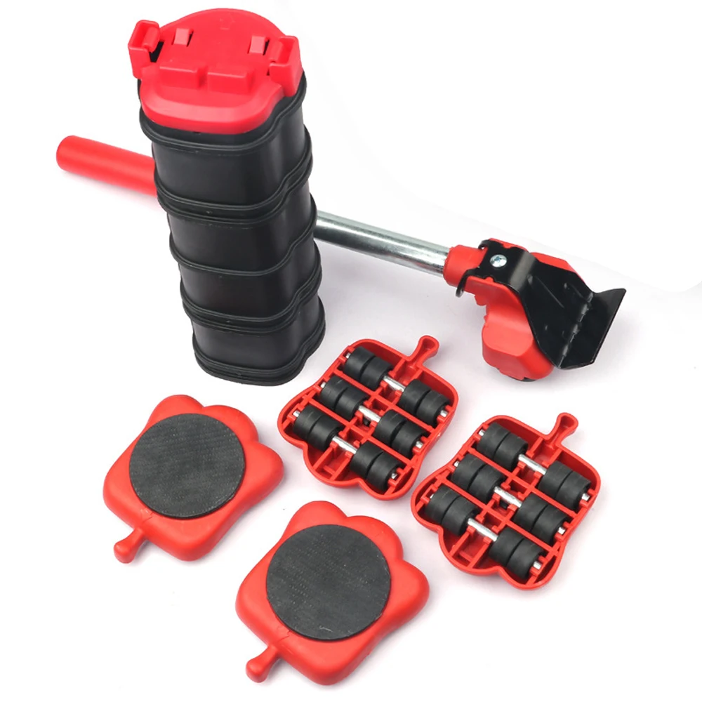 

H40 5/14PCS furniture mover set furniture mobile tool transport lifter heavy object moving wheel roller rod hand tool