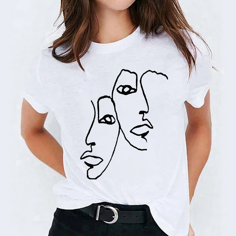 

T-shirt For Women Stick figure T Shirt Fun Retro Tops Female Leisure Round Neck Simple Short Sleeve tshirt Ladies Plus Size 3XL