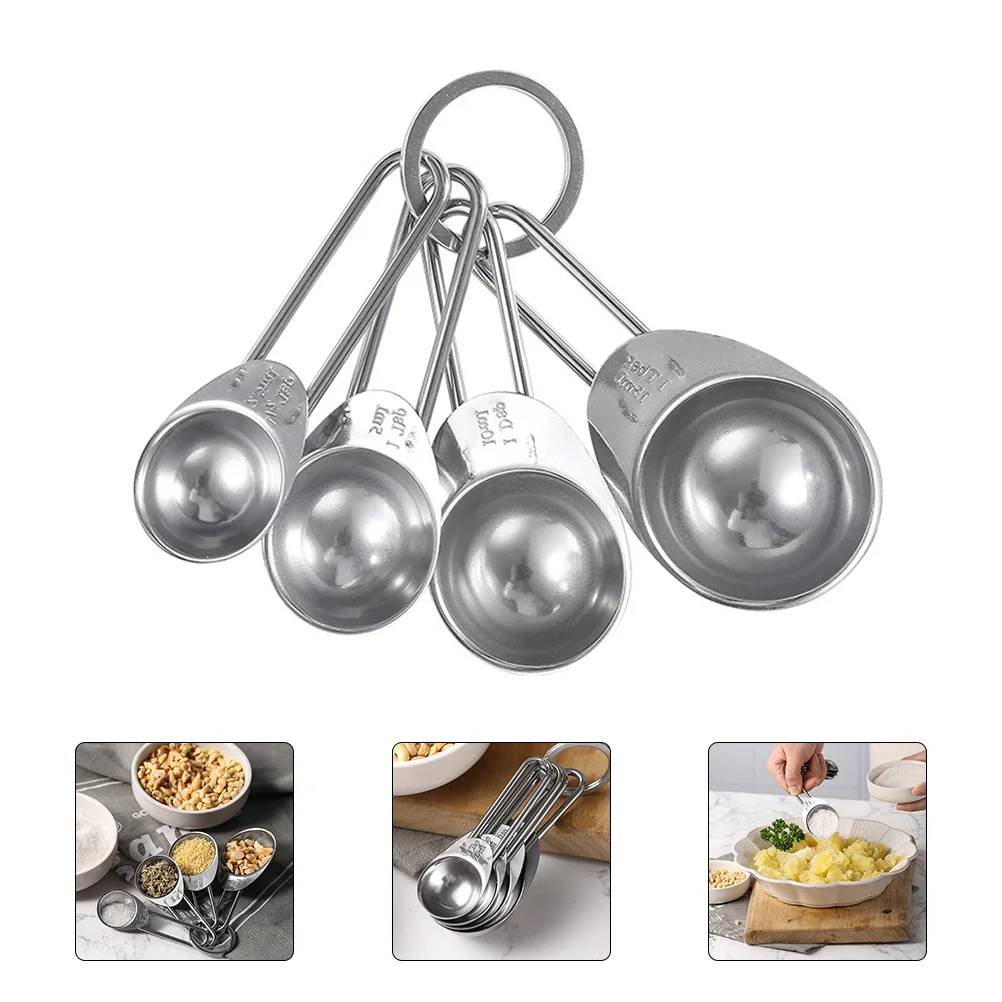 

4pcs Coffee Measuring Spoons Ingredients Measure Spoons for Home (Silver)