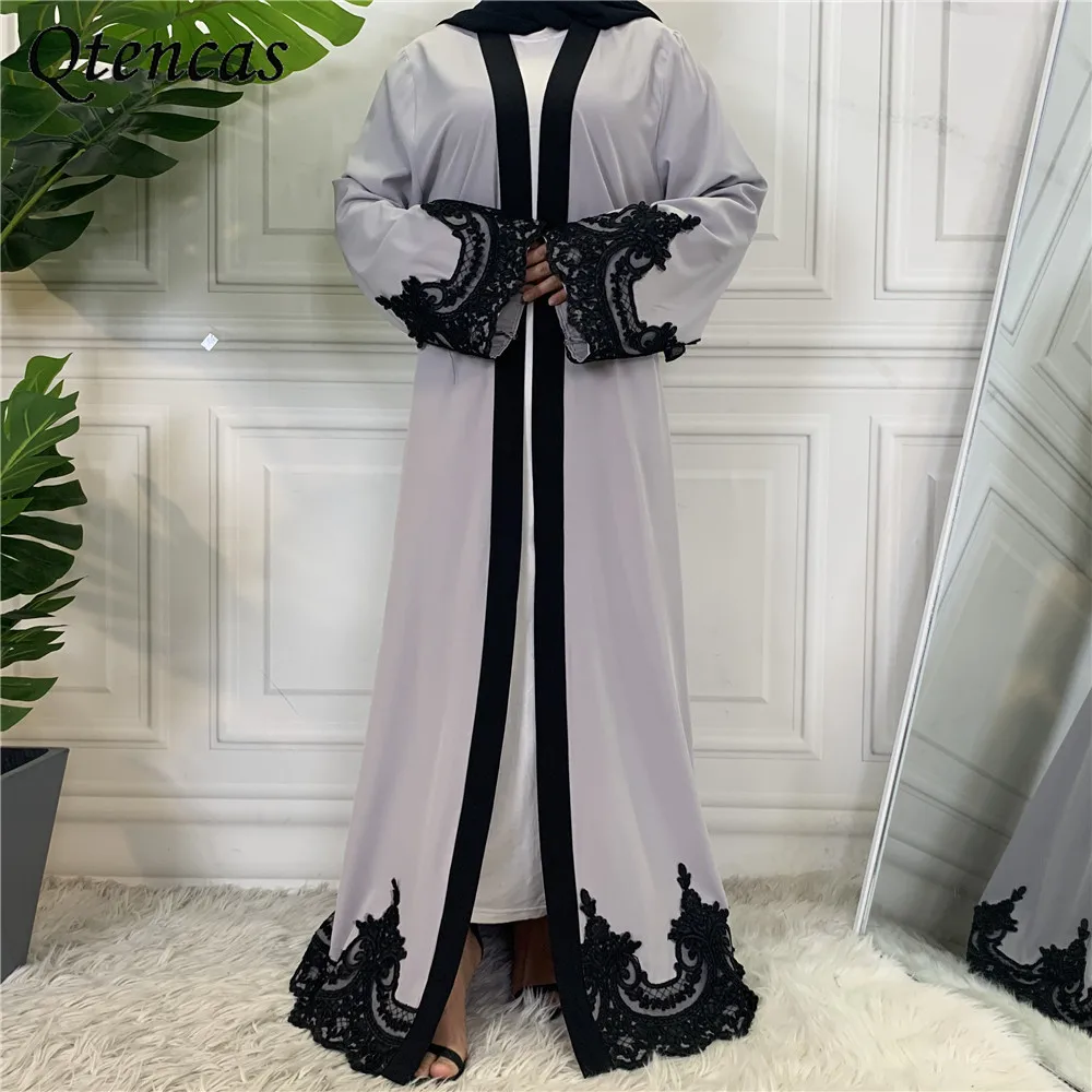 ИД Мубарак открытая абайя кимоно Турция мусульманский хиджаб платье искусственный Дубай Кафтан халат женская одежда