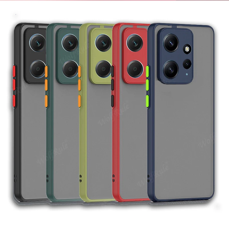 

For Xiaomi Redmi Note 12 Case Fundas Redmi Note 12 Capas Phone Bumper Clear Matte Translucent Cover For Redmi Note 12 Pro Plus