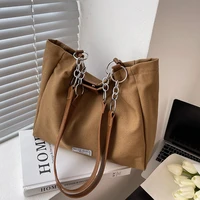 veryme women casual canvas tote ladies fashion shoulder bag solid color large capacity female handbags 2022 simple shopping pack