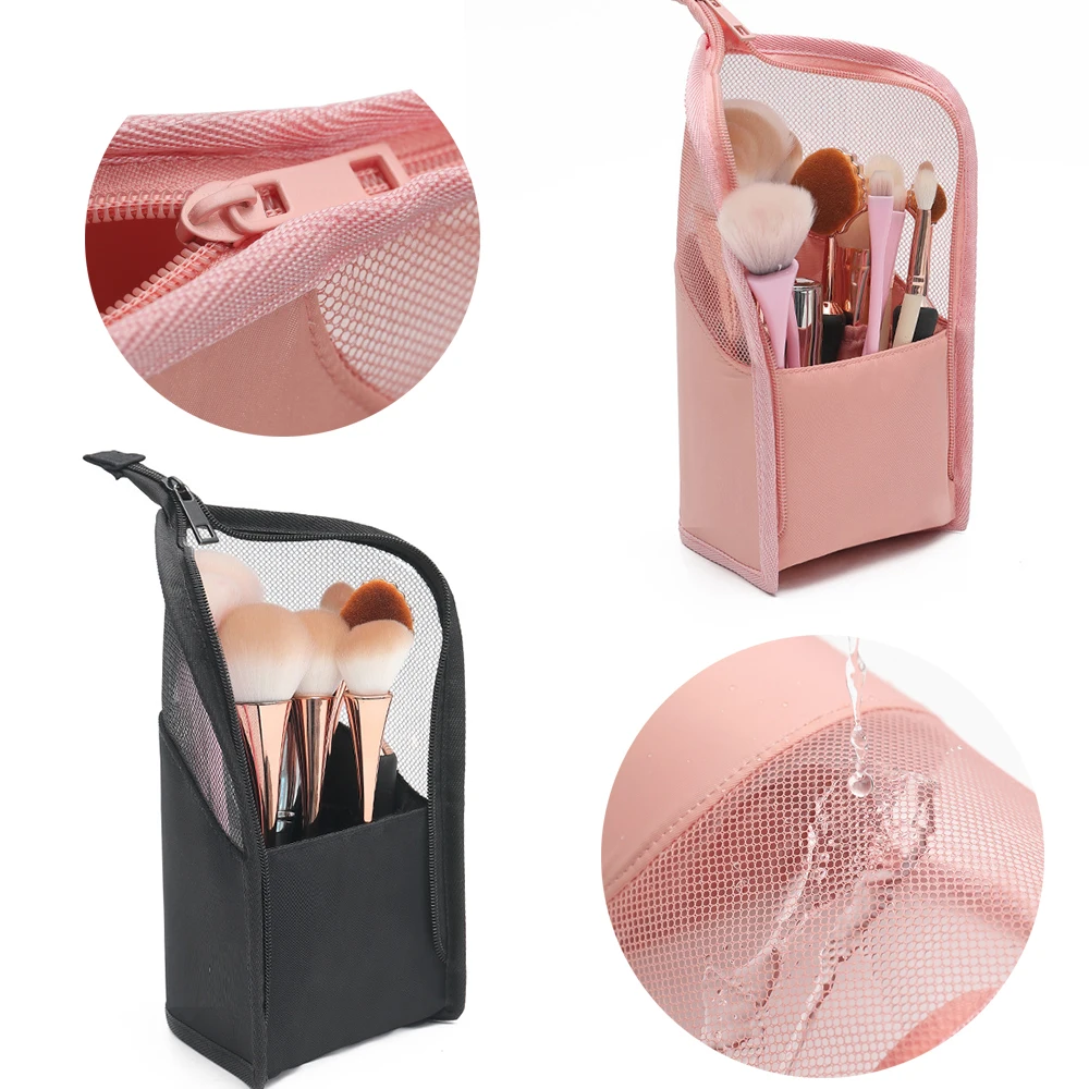 

1Pc Стенд косметичка для Для женщин прозрачные, на молнии, косметичка, сумка для макияжа, дорожная сумка женский кистей для макияжа Организат...