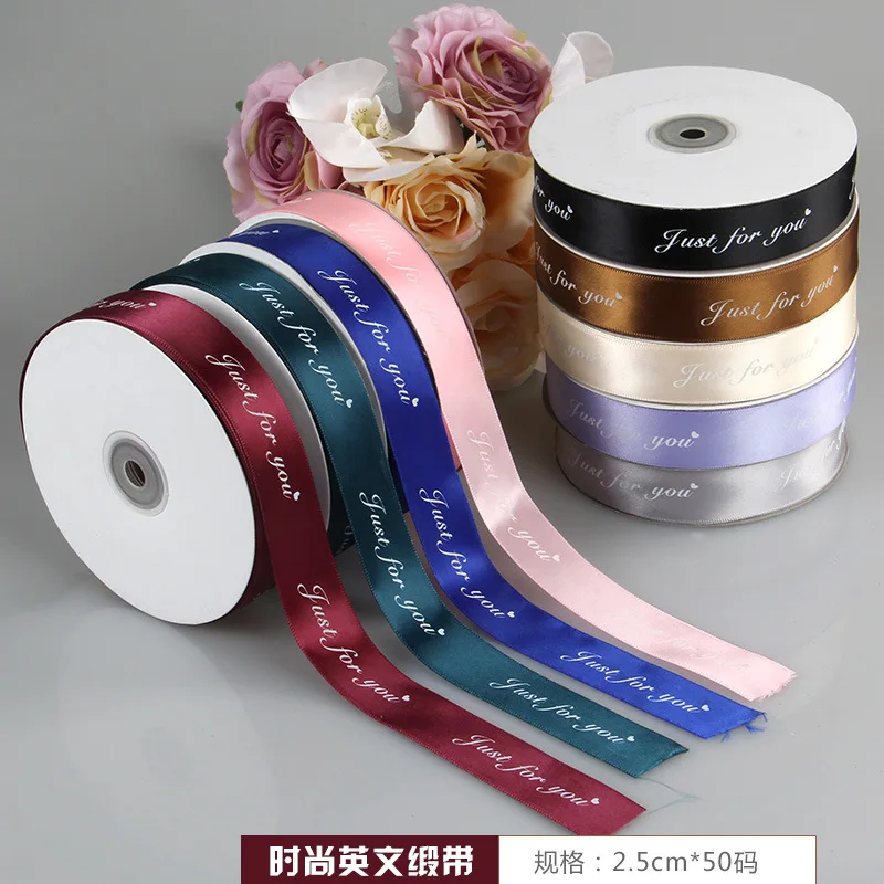 

Brand New 50 Yards Just For You Polyester Ribbon Tape DIY Bow Maker Craft Card Gift Wrapping Flowers Floral Tie Accessories 25MM