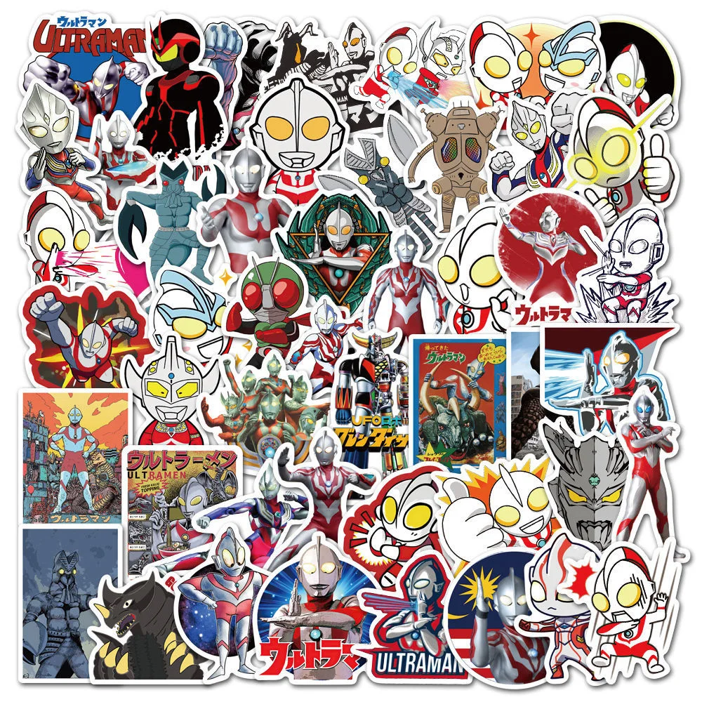 

10/30/50Pcs Kawaii Ultraman Cartoon Stickers Kid Classic Anime Sticker Laptop Car Stationery Skateboard DIY Waterproof Toy Deca