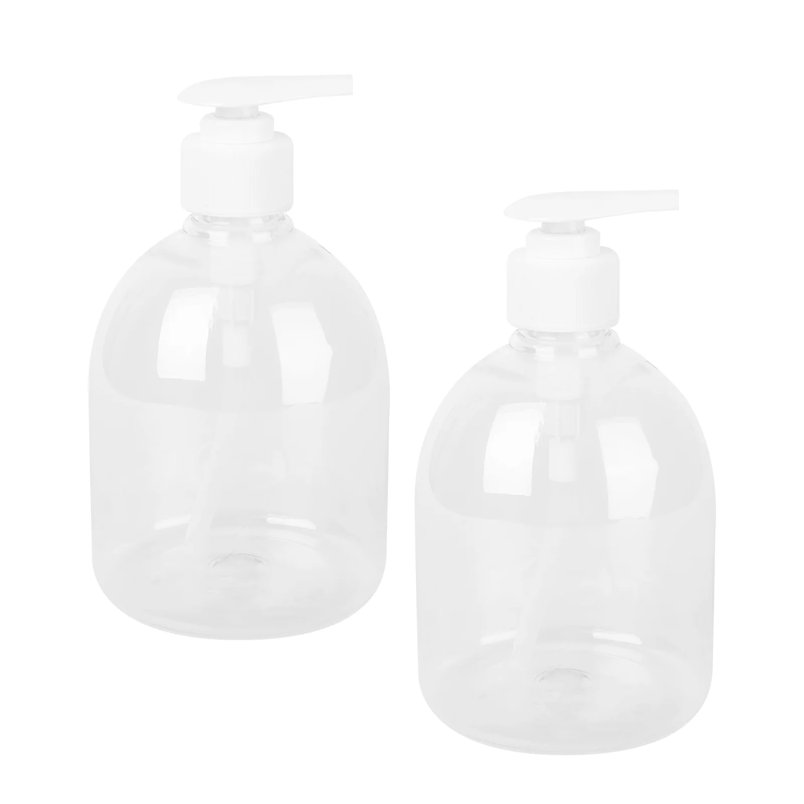 

2 Pump Bottle Clear 500 Reusable Shampoos Lotion Bottles for