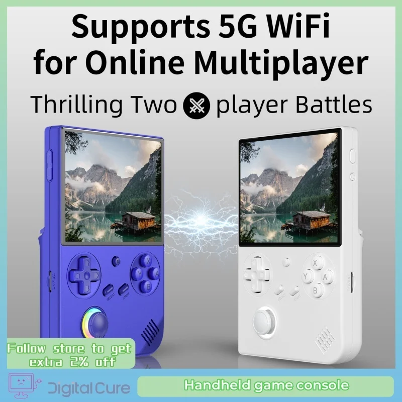 New Anbernic Rg40xxv Handheld Game Console 4'' Ips Screen Video Output Joystick Rgb Lighting Effect Streaming Rg 40xxv