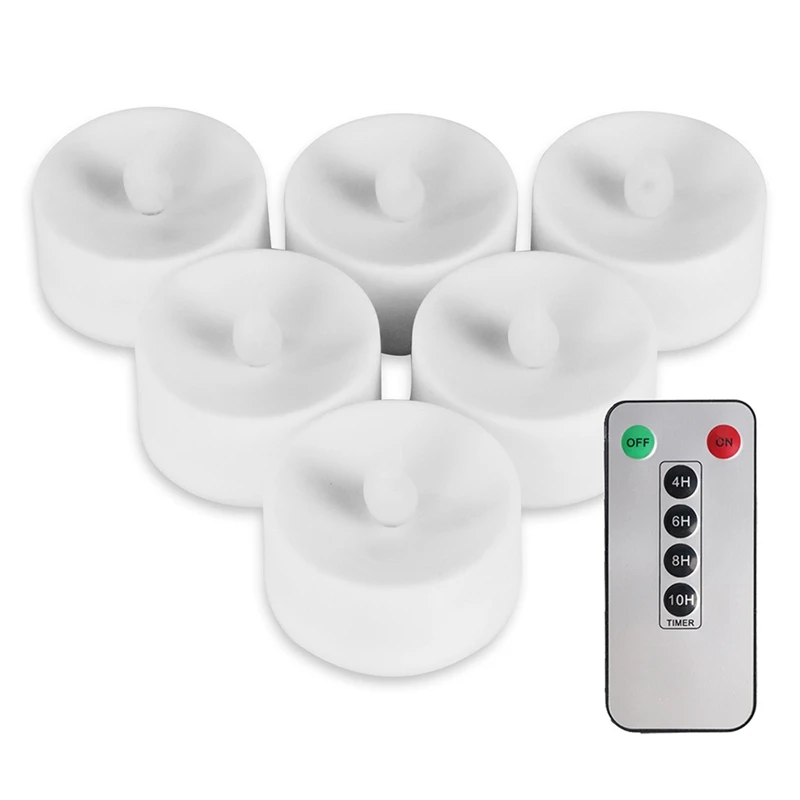 

6Pcs Flameless Candles Battery Operated LED Tea Lights Fake Candles Led Candles With 6-Key Timer Remote Control