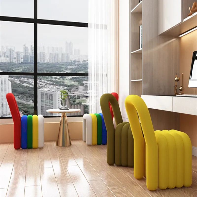 

Celebrity Makeup Chair Desk Nordic Backrest Simple Dining Stool Home Designer Ins Wind Chair