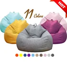 Большая льняная мешочка для дивана XXL, чехол без наполнителя, мешок для кресла, пуф, кровать, футон, оттоманка, сиденье, татами, расслабляющая мебель для отдыха