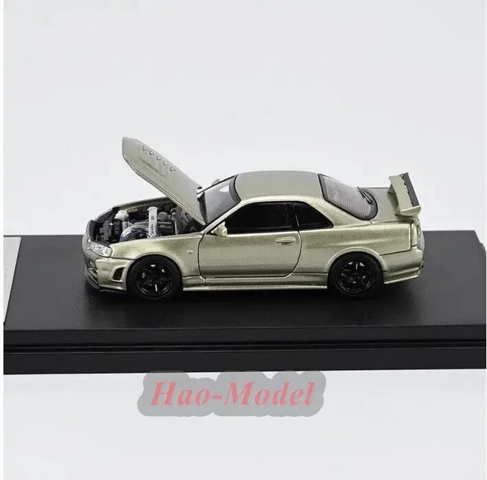 MotorHelix MH 1/64 для Nissan GTR R34 Z TUNE литая под давлением модель автомобиля из сплава