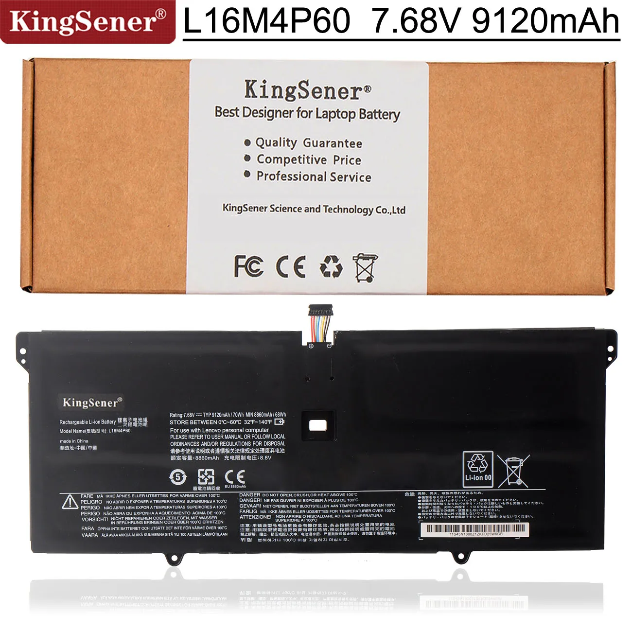 Kingsener L16m4p60 5b10n01565 Bateria do Portátil para Lenovo Yoga 92013ikb Yoga Pro-13ikb para Ideapad Flex Pro-13ikb L16c4p61