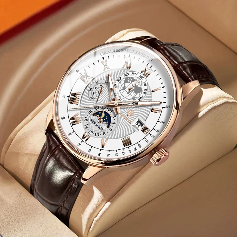 

QINGXIYA Fashion Mens Watches Top Brand Luxury Date Quartz Watch Waterproof Luminous Man Clock Leather Sport Mens Wrist Watch