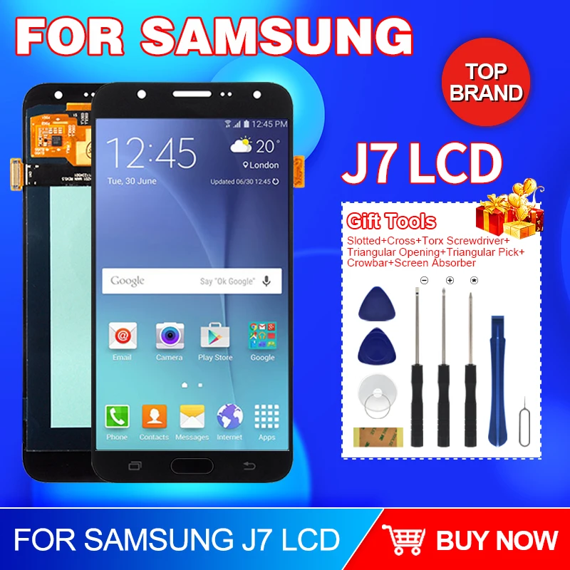 Горячая Распродажа сменный дисплей J7 2015 для Samsung Galaxy J700 Lcd J700M с сенсорным экраном
