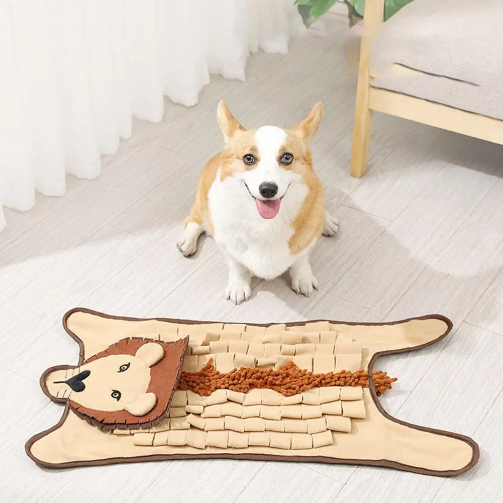 

Pet Lion Shape Snuffle Mat Anti-choking Polar Fleece Training Feeding Mat Encourages Natural Foraging Skills