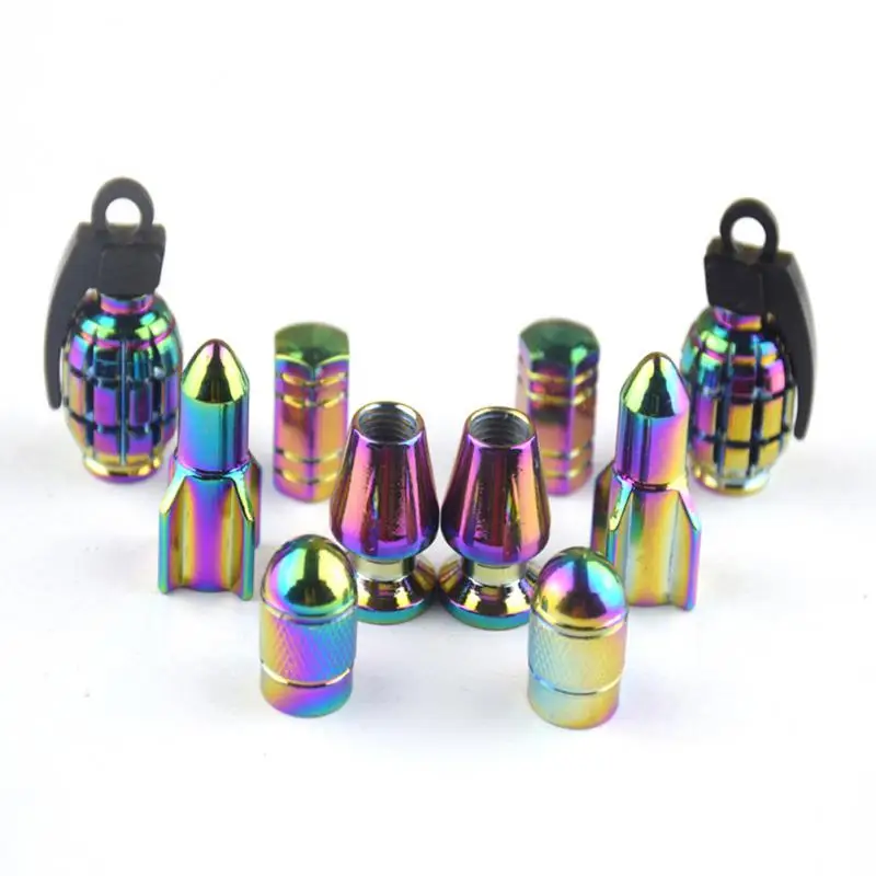 

Multicolor Car Tire Valve Stem Caps Aluminum Alloy Universal Dustproof Waterproof Car Moto Bike Tire Wheel Valve Cap Stem Covers