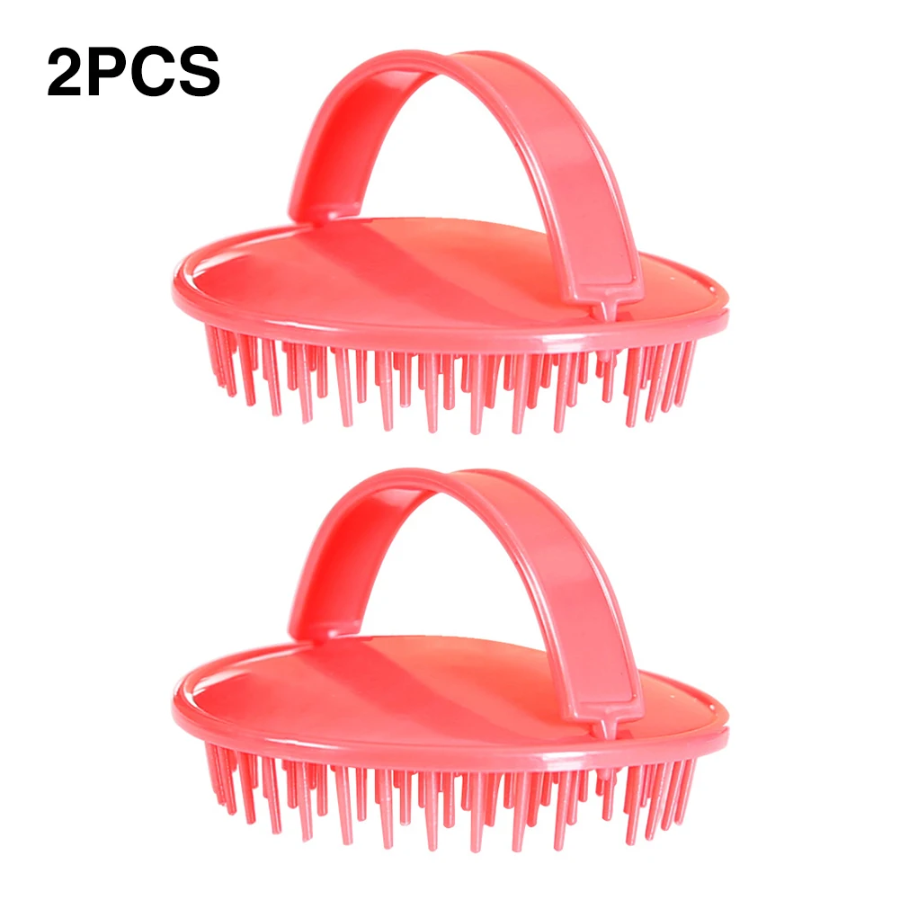 

2pcs Spa Bathroom Travel Ergonomic Handle Hair Washing Multifunctional Shampoo Massager PP Scalp Brush Portable Dandruff Remover
