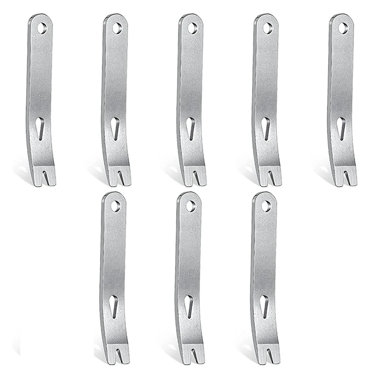 

Uclio 8 Pieces Mini Pry Bar Stainless Steel Flat Bar Multifunction Small Pry Bar EDC Mini Crowbar Survival Opener Tool Set