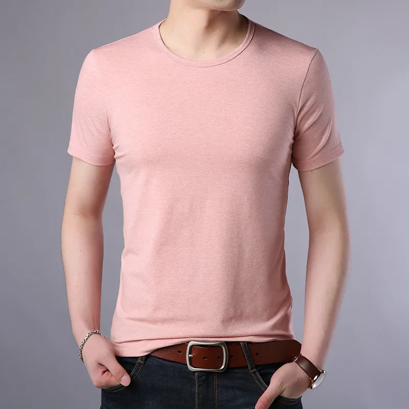 

7359-T-men's short-sleeved t-shirt round neck solid color T-shirt bottoming shirt tide clothes handsome tide T-