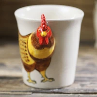 300ml hand drawn 3d rooster coffee mug creative animal ceramic tea milk cup novelty cute couple water cup personalized gifts