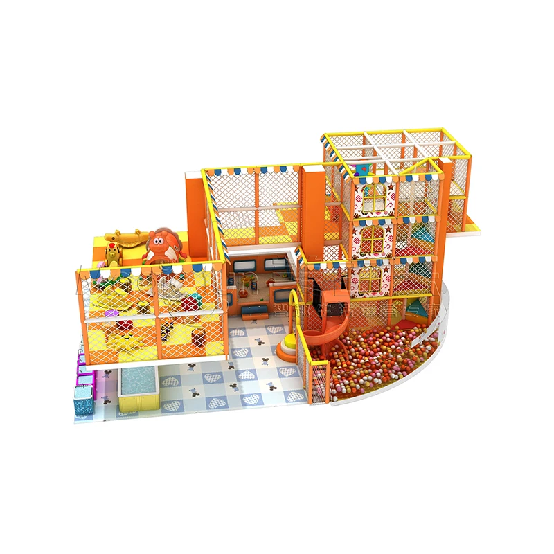 Фото Крытая игровая площадка CandyColored с мягкой зоной игр и домом для ролевых игр для детей в продаже №2