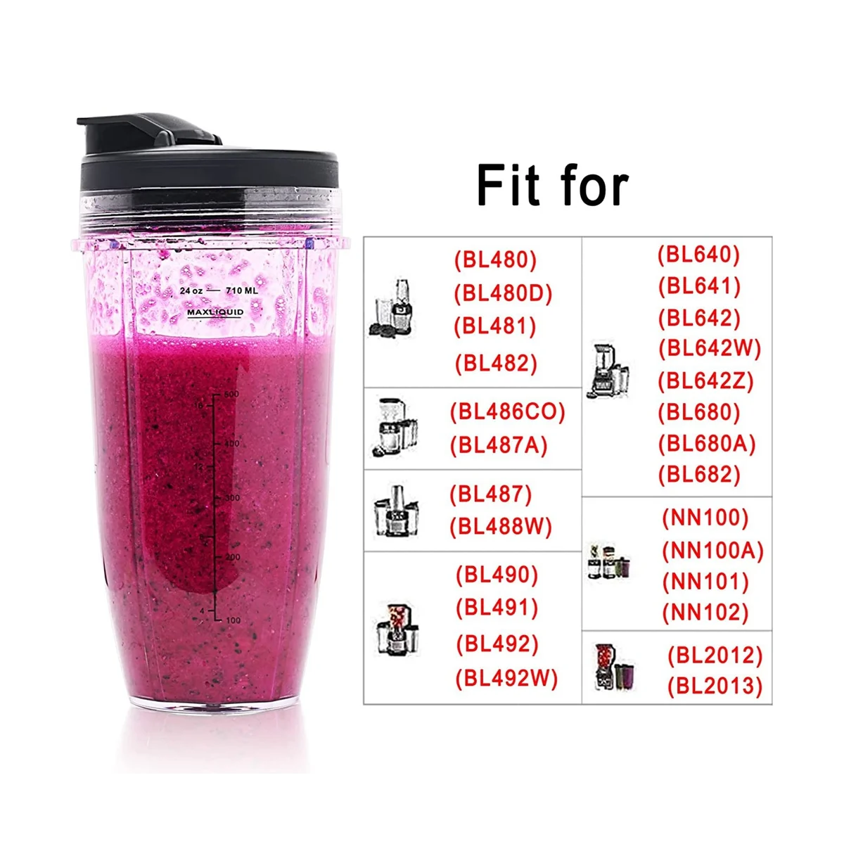 Блендер 24 унции чашка блендера с уплотнительной крышкой и чистящей щеткой