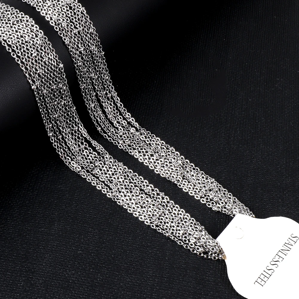 ASON 10 шт./лот оптовая продажа нержавеющая сталь 2 мм серебряный цвет цепочки