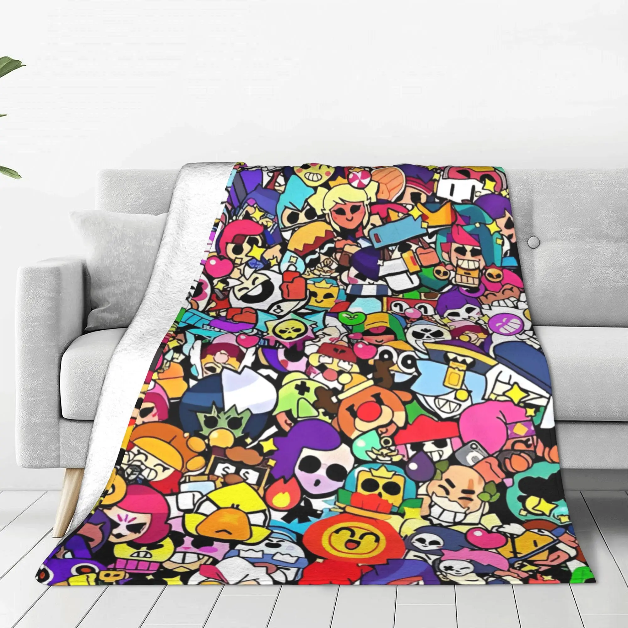 Вязаные одеяла Brawll Emz Spike Squeak игровые мультяшные нечеткие пледы мягкие теплые