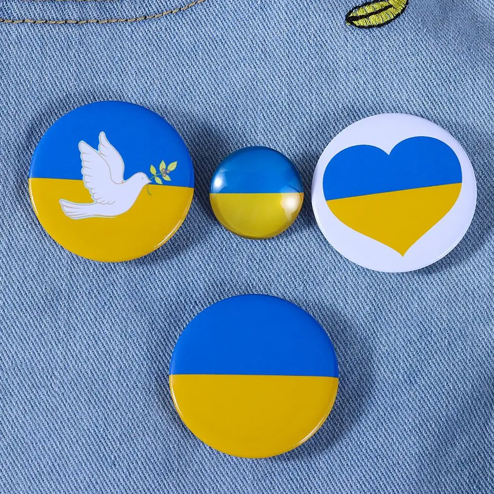 

Women Men Jewelry Gift Hat Bag Clothes Ukraine Badge Yellow Blue Brooch National Flag Brooch Tinplate Ukraine Brooch