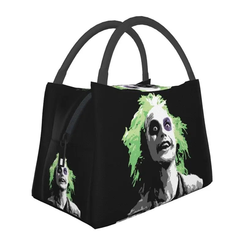 

Beetlejuice Ghost Insulated Lunch Bags for School Office Tim Burton Gothic Film Leakproof Thermal Cooler Bento Box Women