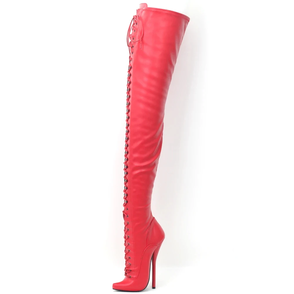 2023 NEW Women Over-the-Knee Boots 18CM Super High Heel Pointed Toe Side Zip Stiletto Sexy Fetish Nightclub Thigh Long Boots