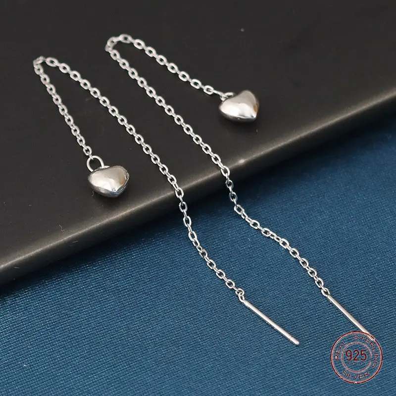 

Женские серьги-подвески из серебра 925 пробы, с персиковым сердцем