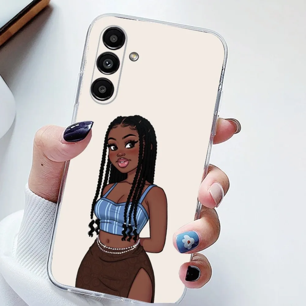 Черный чехол для телефона Melanin Poppin с Африканской девушкой Samsung Galaxy A71 70 52 51 40 31 A50 30S