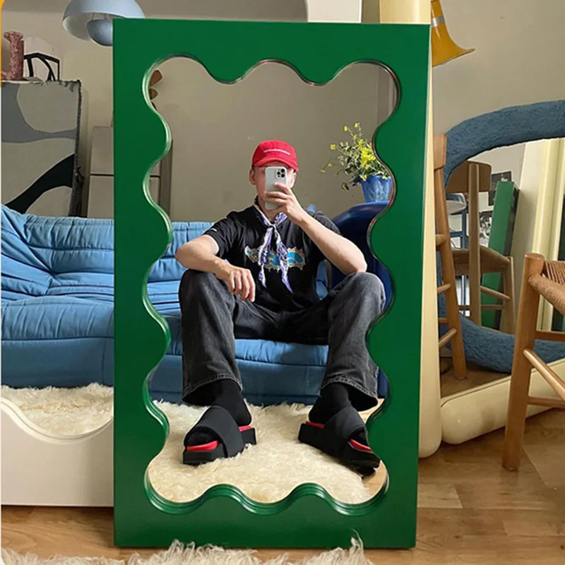 

Nordic Art Mirror Floor Decorative Frame Big Design Rectangle Aesthetic Full Body Mirror Creative Decor 180cm Espejo Home Decor