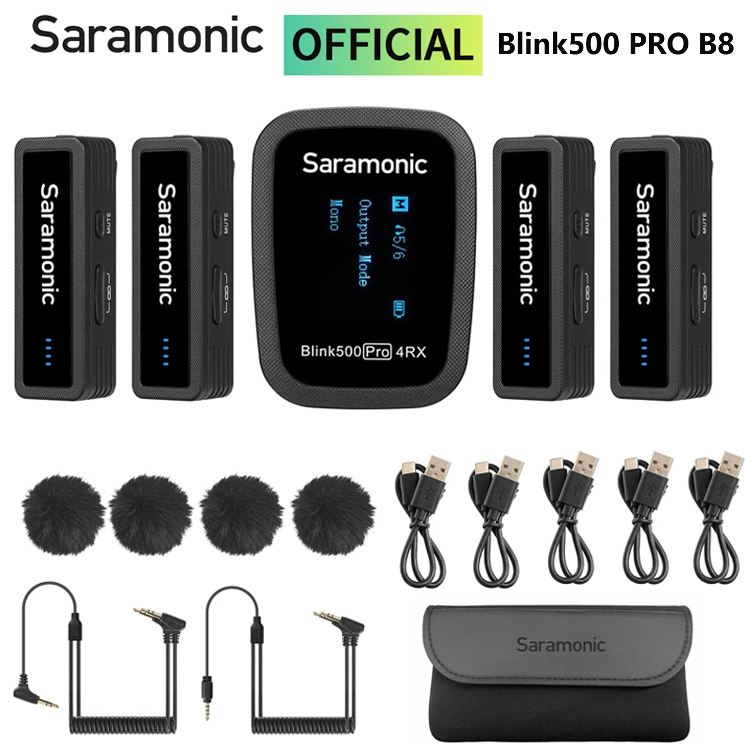 

Saramonic Blink500 Pro B8 четырехканальный беспроводной микрофон для DSLR-камер iPhone Android ПК Youtube запись потоковая трансляция
