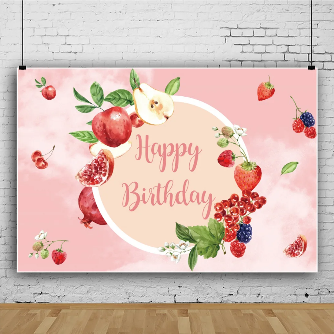 

Виниловый фон с изображением граната клубники красных фруктов для детской вечеринки на день рождения фото плакат декоративные реквизиты