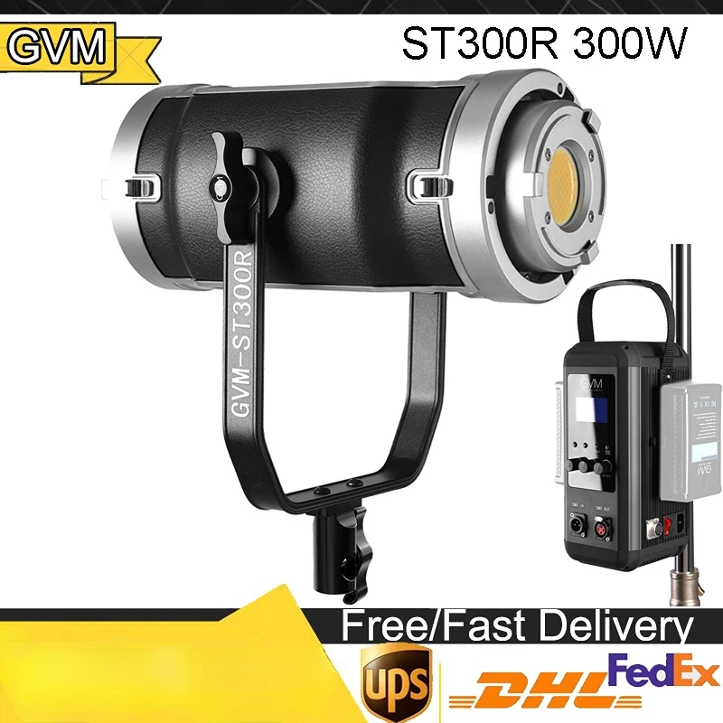 

GVM ST300R LED COB Video Light Double Head 300W RGB Bi-Color Photography Lighting With Bowens Mount Studio Continuous Film Light